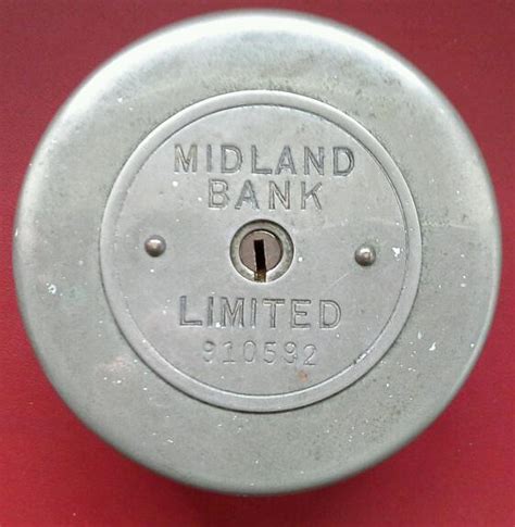 midland bank metal money box|old midland bank money box.